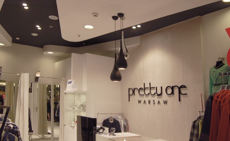 fit-out of Pretty One boutique in Warsaw Złote Tarasy